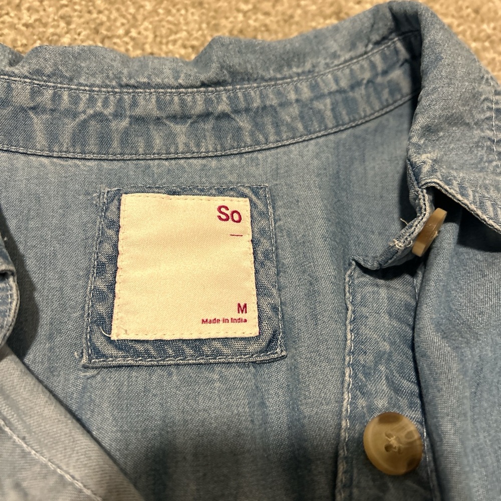 SO denim Long Sleeve Shirt Dress - Picture 6 of 7